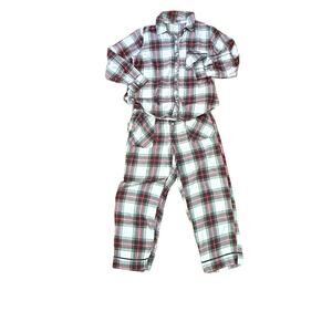 Aerie Multicolor Plaid Pajama Set Long Sleeve Collared Button Up Womens Medium